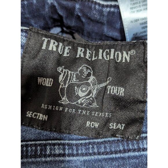 True Religion Women's Blue Dark-Wash Jennie Curvy Mid-Rise Denim Jeans Size 28 - Picture 4 of 9